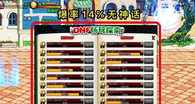 DNF：100级新深渊爆率公布，最高爆率176%